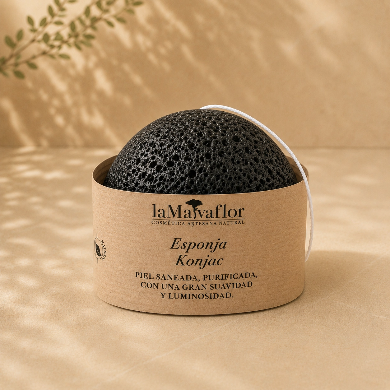 Esponja konjac carbón de bambú