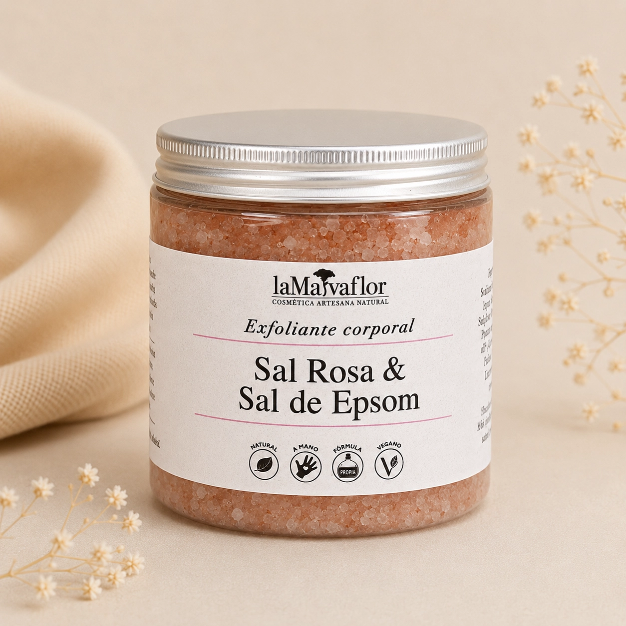 Exfoliante Corporal de Sal Rosa y Sal de Epsom