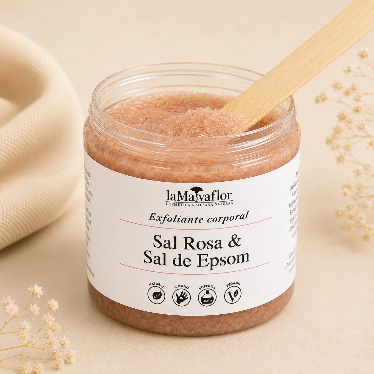 Exfoliante Corporal de Sal Rosa y Sal de Epsom - Imagen 2